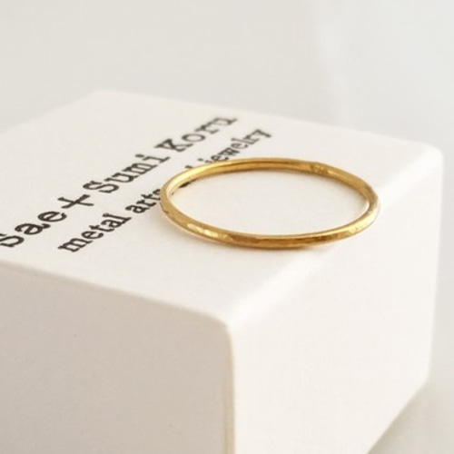茶*様 K24 Pure gold ring 9.5号 刻印あり K24 Pure Gold Ring◇純金の指輪/リング（0.9mm幅） 指輪