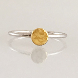 Full Moon ◇K24 Pure Gold +Silver Ring◇純金+銀◇満月の指輪/リング 3枚目の画像