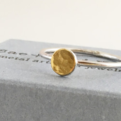 Full Moon ◇K24 Pure Gold +Silver Ring◇純金+銀◇満月の指輪/リング 9枚目の画像