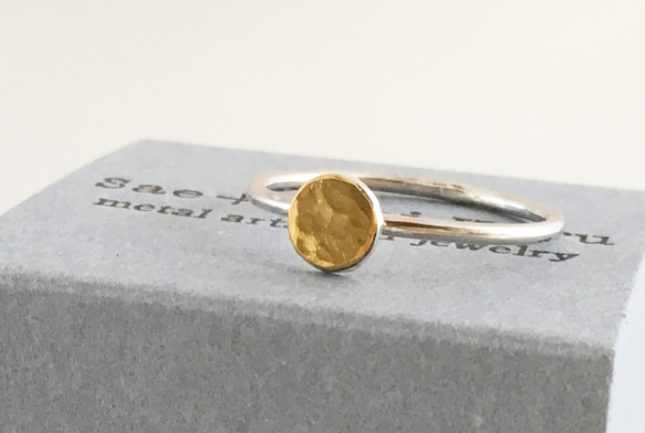 Full Moon ◇K24 Pure Gold +Silver Ring◇純金+銀◇満月の指輪/リング 9枚目の画像