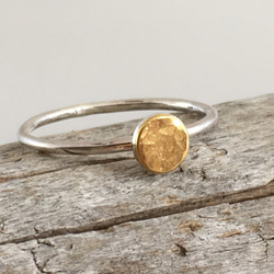 Full Moon ◇K24 Pure Gold +Silver Ring◇純金+銀◇満月の指輪/リング 6枚目の画像