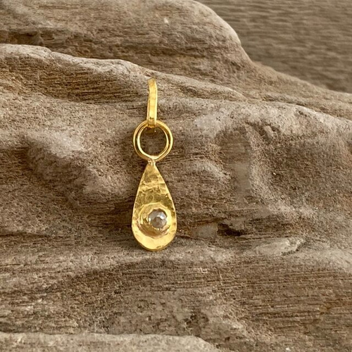 ◇天然ローズカット・ダイアモンド◇ 純金K24 Pendant Top ネックレス  