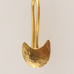 K24 Pure Gold Cat Face Earrings ◇純金猫フェイスピアス/ホック・クリップタイプ◇片耳 3枚目の画像