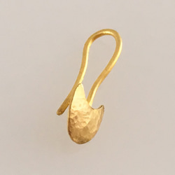 K24 Pure Gold Cat Face Earrings ◇純金猫フェイスピアス/ホック・クリップタイプ◇片耳 6枚目の画像