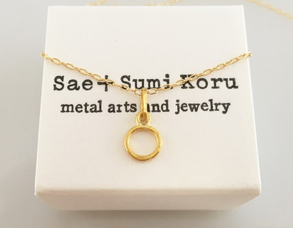 K24 Pure Gold Ring Pendant ◇純金の輪 ペンダントトップ 3枚目の画像