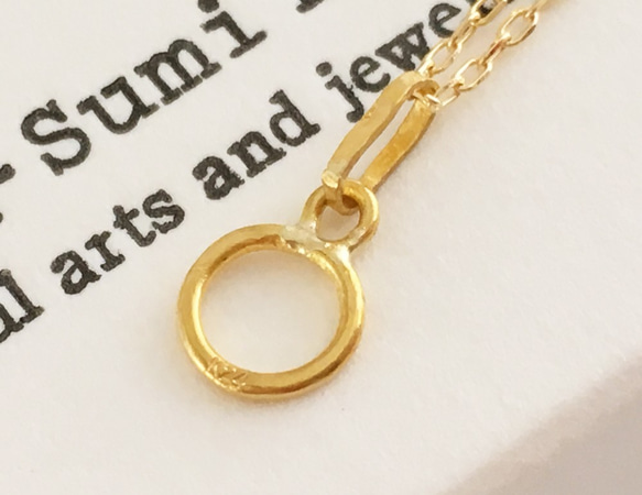 K24 Pure Gold Ring Pendant ◇純金の輪 ペンダントトップ 6枚目の画像