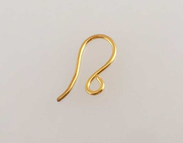 K24 Pure Gold Hook◇純金ピアスフック◇チャーム付け替え無料：カーネリアンチャーム付き 2枚目の画像