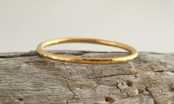 K24 Pure Gold Ring◇純金の指輪/リング3（1ｍｍ幅） 2枚目の画像