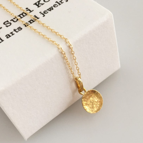 うーちゃん⭐オトメユリ　ペンダントトップ 小さな満月の純金ペンダントトップ◇K24 Pure Gold Full Moon