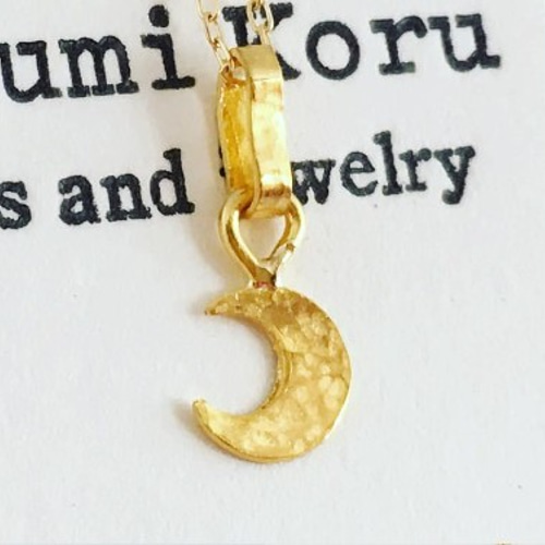純金の小さな三日月ペンダントトップ◇K24 Pure Gold Crescent Pendant
