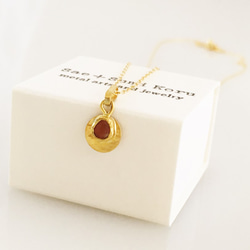 K24 Pure Gold+Raw Red Spinel◆純金 レッドスピネル原石ペンダントトップ 2枚目の画像