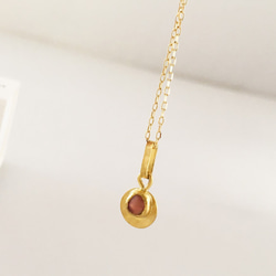 K24 Pure Gold+Raw Red Spinel◆純金 レッドスピネル原石ペンダントトップ 4枚目の画像