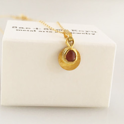 K24 Pure Gold+Raw Red Spinel◆純金 レッドスピネル原石ペンダントトップ 8枚目の画像