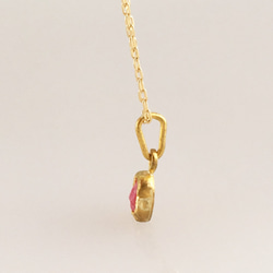 K24純金+原色尖晶石◆純金粉紅色尖晶石粗吊墜上衣 第3張的照片