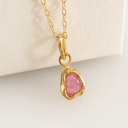 K24純金+原色尖晶石◆純金粉紅色尖晶石粗吊墜上衣 第6張的照片