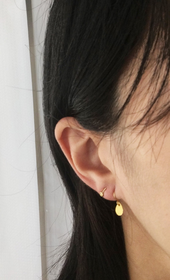 ◇玫瑰切割天然黃鑽純金夾式耳環 ◇K24純金+鑽石（一隻耳朵） 第5張的照片
