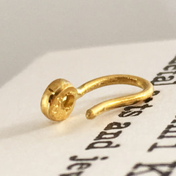 ◇玫瑰切割天然黃鑽純金夾式耳環 ◇K24純金+鑽石（一隻耳朵） 第3張的照片