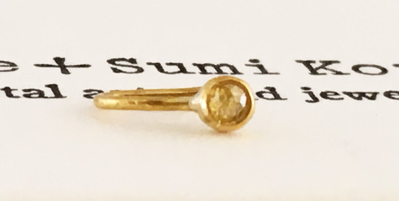 ◇玫瑰切割天然黃鑽純金夾式耳環 ◇K24純金+鑽石（一隻耳朵） 第7張的照片