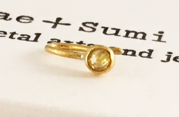 ◇玫瑰切割天然黃鑽純金夾式耳環 ◇K24純金+鑽石（一隻耳朵） 第8張的照片