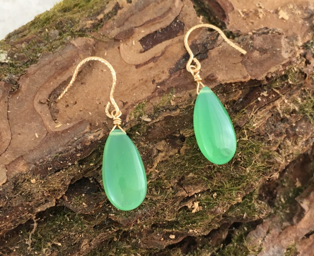 Chrysoprase 天然クリソプレーズ K14GFピアス/イヤリング