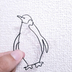 ワイヤーアート　ペンギン　インテリア　ワイヤークラフト　壁　飾り　ウォールアート 1枚目の画像