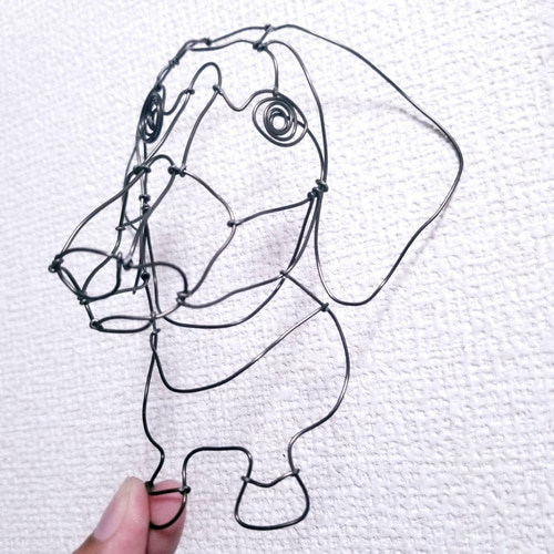 立体 ワイヤークラフト ダックスフンド インテリア ワイヤーアート 犬