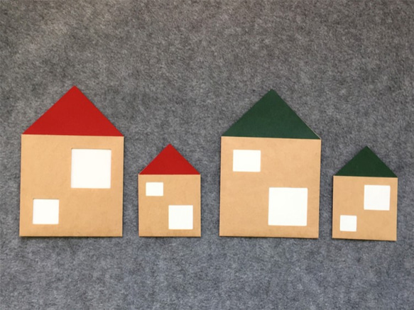 お札が入る家型ぽち袋（赤）・Petit House Envelops (Red) 4枚目の画像