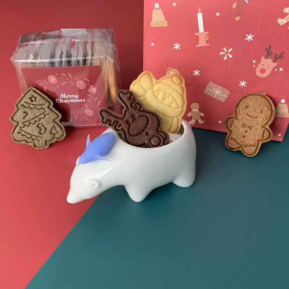 【生日禮物】愛吃甜點的小白熊|手作餅乾|收納 第1張的照片