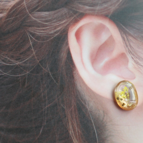 イエローflower♡ レジンアクセサリー イヤリング/ピアス イヤリング
