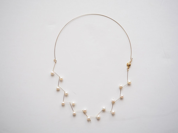 pearl choker necklace [WHITE] 3枚目の画像