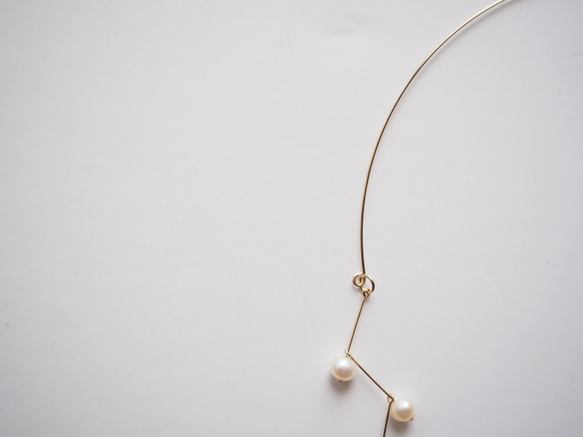 pearl choker necklace [WHITE] 5枚目の画像