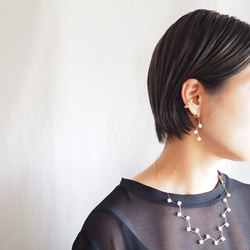 pearl asymmetry pierce/earring [WHITE] 2枚目の画像