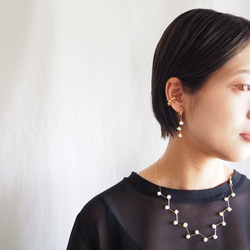 pearl asymmetry pierce/earring [WHITE] 4枚目の画像