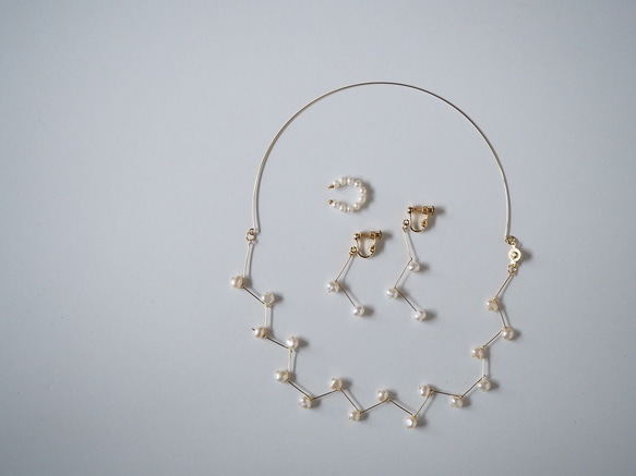 pearl asymmetry pierce/earring [WHITE] 5枚目の画像