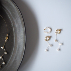 pearl asymmetry pierce/earring [WHITE] 6枚目の画像