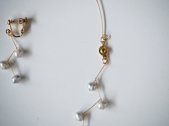 pearl asymmetry pierce/earring [SILVER] 3枚目の画像