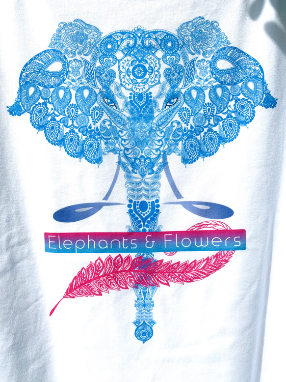 【L】5.6オンス:ヘビーウエイトTシャツ　elephants on leaf 3枚目の画像