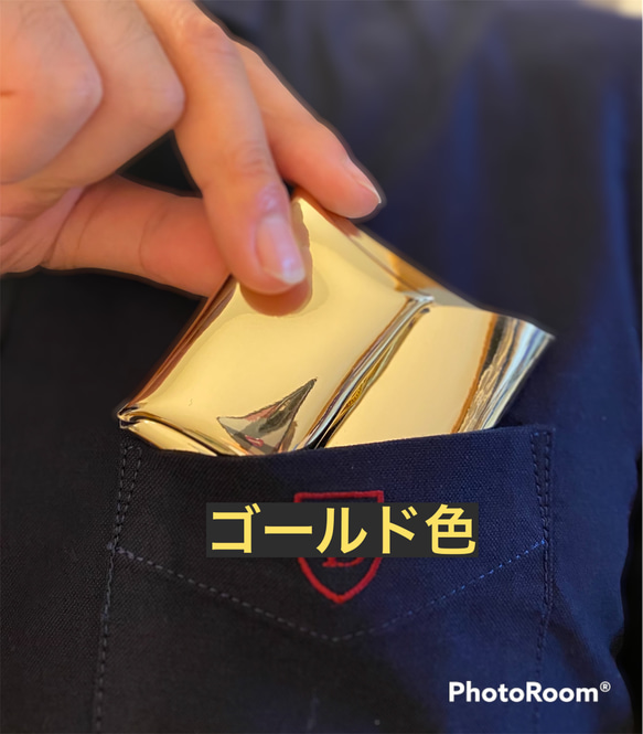 【ゴールド】SAFECO生地　コインケース　小物入れ 8枚目の画像