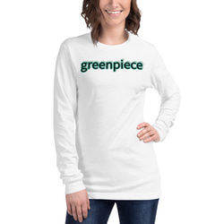 長袖 Tシャツ greenpiece 白 綿100% ユニセックス S,M,L,XL,XXL サイズ 1枚目の画像