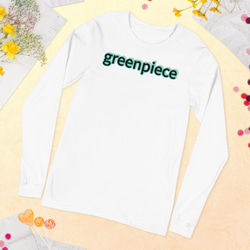 長袖 Tシャツ greenpiece 白 綿100% ユニセックス S,M,L,XL,XXL サイズ 2枚目の画像