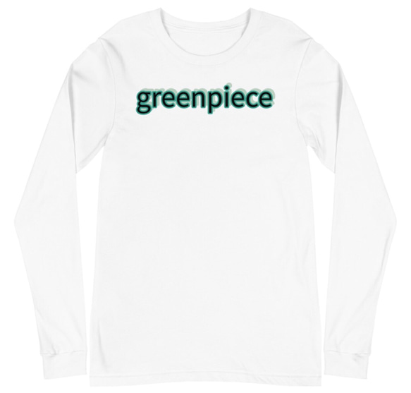 長袖 Tシャツ greenpiece 白 綿100% ユニセックス S,M,L,XL,XXL サイズ 3枚目の画像