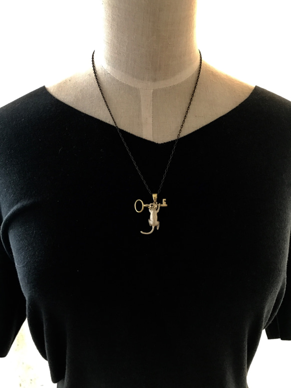 鍵にぶら下がる白猫の王様 7枚目の画像