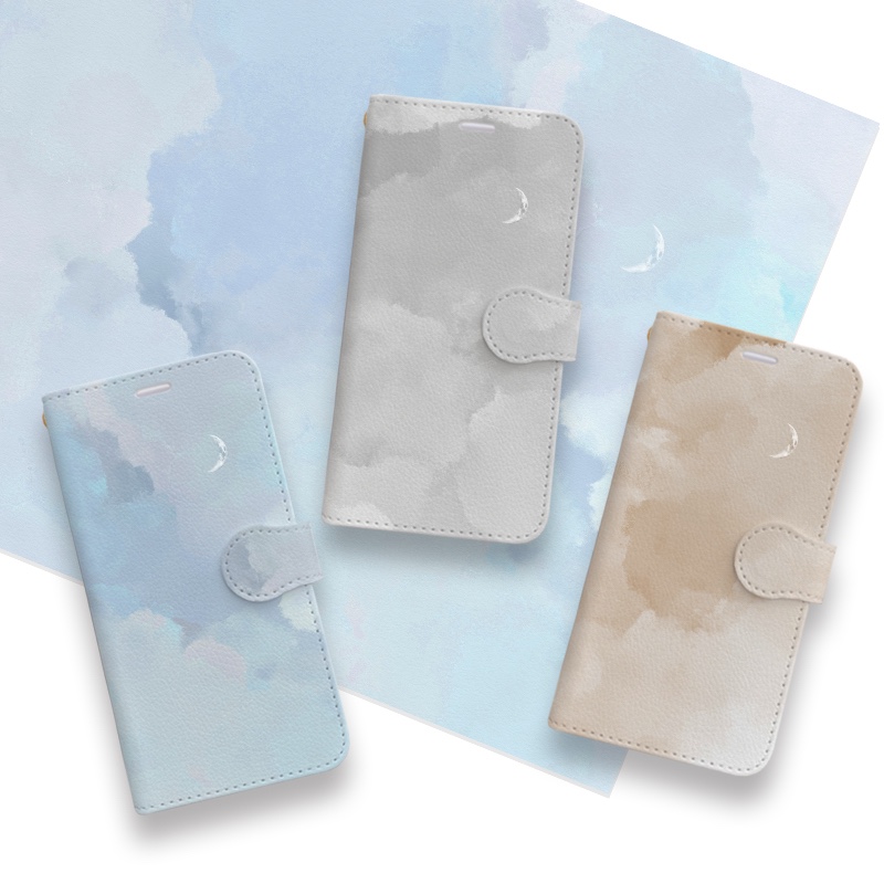 月雲 手帳型ケース スマホケース iPhoneケース・カバー LUSTRY