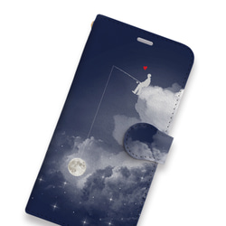月をかける少年★Night　手帳型ケース/スマホケース/多機種対応/iPhone/Xperia/Galaxy/AQUOS 3枚目の画像