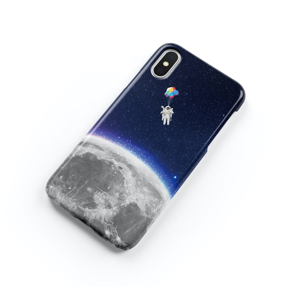風船で浮かぶ宇宙飛行士　スマホケース/iPhoneケース/Xperia/Galaxy/AQUOS/ARROWS 3枚目の画像