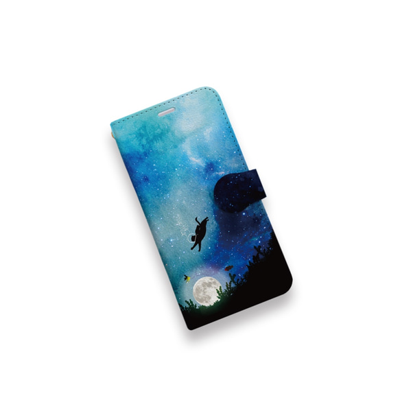海に沈む満月と猫　手帳型ケース/スマホケース/多機種対応/iPhone/Xperia/Galaxy/AQUOS 2枚目の画像