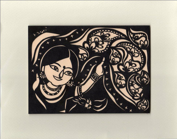 切り絵　インド３ 1枚目の画像