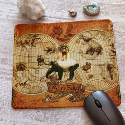 マウスパッド 大判サイズ 「幻想世界地図-琥珀-」 1枚目の画像