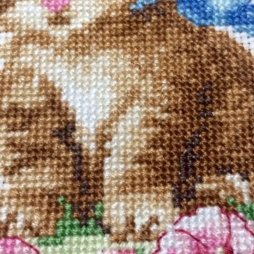 クロスステッチ完成品♪桜と猫ちゃん♪ タペストリー・壁掛け