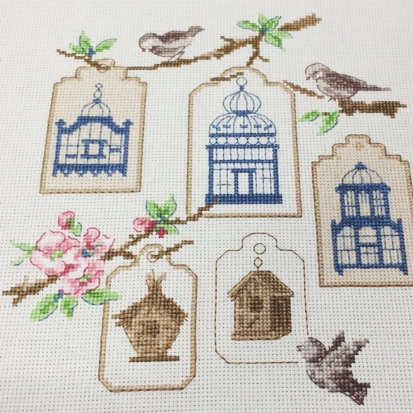 クロスステッチ完成品 フレーム付き 刺繍 フルーツ カラフル